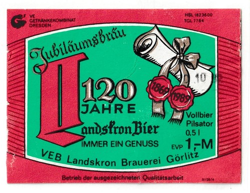 Altes bieretikett ddr veb - bieretikett,