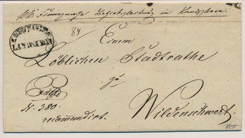 österreich 1855 reko - 1855, reko-brief